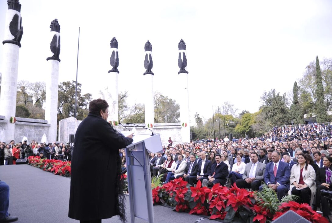 Al rendir lo que llamó “Cuarto Informe de labores”, la titular de la Fiscalía de la Ciudad de México (FGJCDMX), Ernestina Godoy, acusó que el PAN y PRI bloquearon su ratificación porque son una “minoría” que defiende la corrupción. FOTO: Fiscalía CDMX