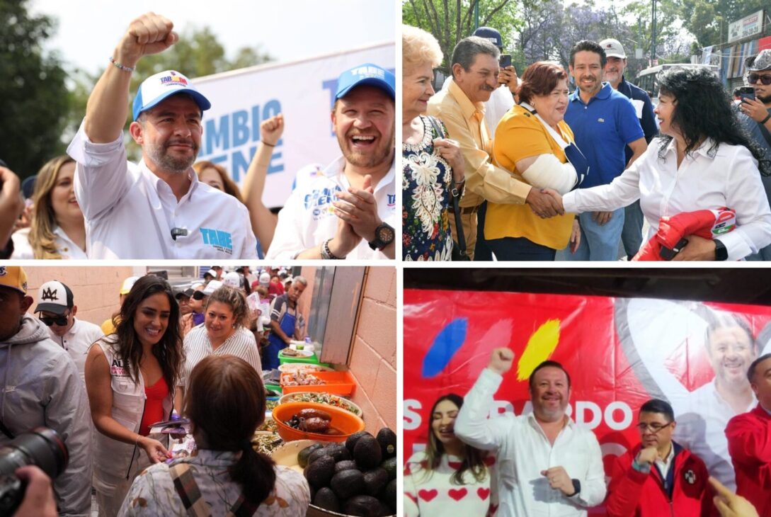 En el primer mes de campañas de los candidatos a la Jefatura de Gobierno, la oficialista Clara Brugada y el opositor Santiago Taboada no parecen haber emocionado gran cosa. Prácticamente es un hecho que se movieron poco las agujas de las tendencias, con un ligero repunte del opositor. FOTOS: Especial