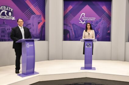 Fue un ríspido debate entre la candidata de Morena a la Alcaldía Benito Juárez, Leticia Varela, y el abanderado de la coalición Va X la Ciudad de México, Luis Mendoza, en el que desde el primer minuto se lanzaron acusaciones de corrupción. FOTO: Especial