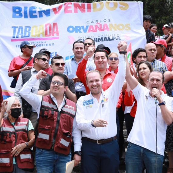 También anunciaron que se adhieren a la campaña de Carlos Orvañanos, candidato a alcalde de Cuajimalpa por la misma coalición, y puntero en las encuestas hacia el 2 de junio. FOTOS: Especial