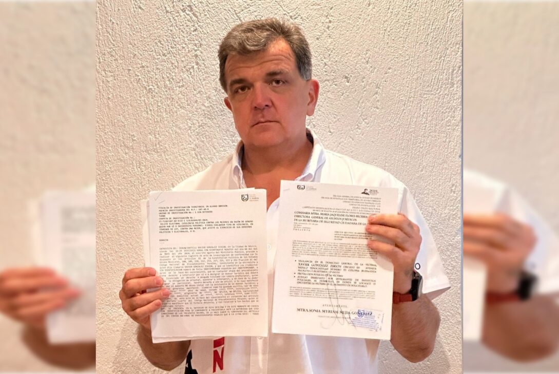 El candidato a diputado en la alcaldía Álvaro Obregón, Xavier González Zirión, solicitó seguridad de la Guardia Nacional (GN), tras recibir amenazas de muerte y agresiones físicas por parte de militantes de Morena, quienes además le robaron sus pertenencias. FOTO: Especial