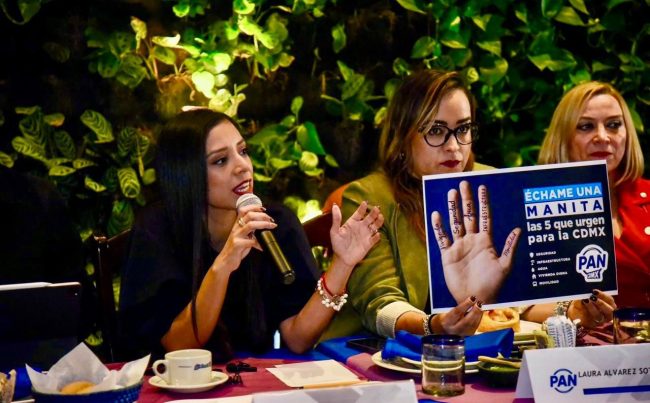 La presidenta del PAN en la Ciudad de México, Luisa Gutiérrez dijo que priorizarán, las causas ciudadanas y no las alianzas con otros partidos políticos. FOTO: Especial
