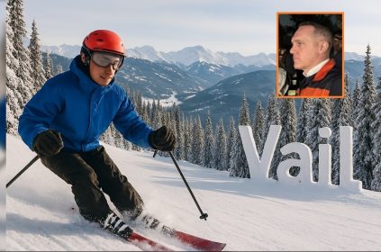 “¿Dónde te agarró el temblor?”, dice la popular canción de Chico Ché? Al director general del Metro, Adrián Rubalcava, nos afirman, lo agarró esquiando en Vail, Colorado, Estados Unidos. FOTO: genérica, creada con IA de Copilot / La imagen de Rubalcava evidentemente es sobrepuesta, de archivo.