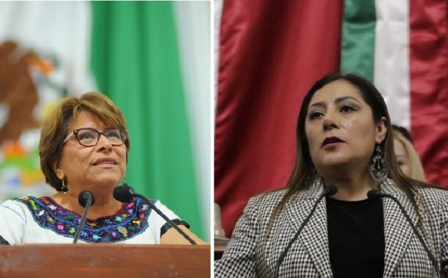Las diputadas Martha Ávila y Xóchitl Bravo, coordinadora de Morena, tienen su aspiración política. FOTOS: Especial