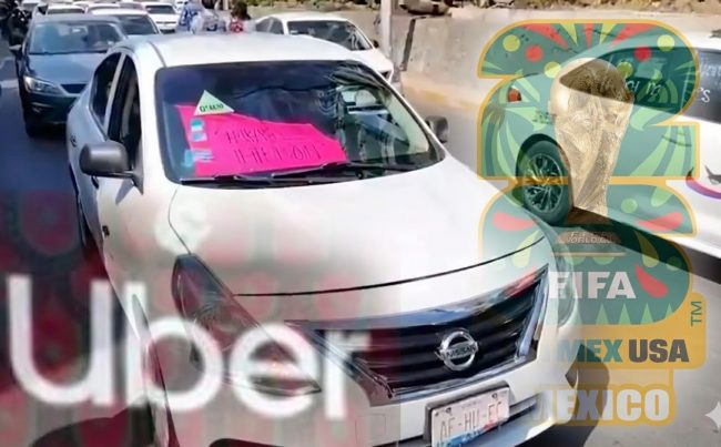 En las próximas semanas, el Gobierno Federal, de la mano con el de la Ciudad de México tendrán que resolver una encrucijada: quedar bien con los abusivos taxis del aeropuerto Benito Juárez de la capital o quedar bien y cumplir el convenio con la FIFA, permitiendo que los abusivos taxis de aplicación, Uber, puedan recoger pasaje en la terminal aérea, donde es zona federal limitada. FOTO: X / @porktendencia - Edición IA Gemini