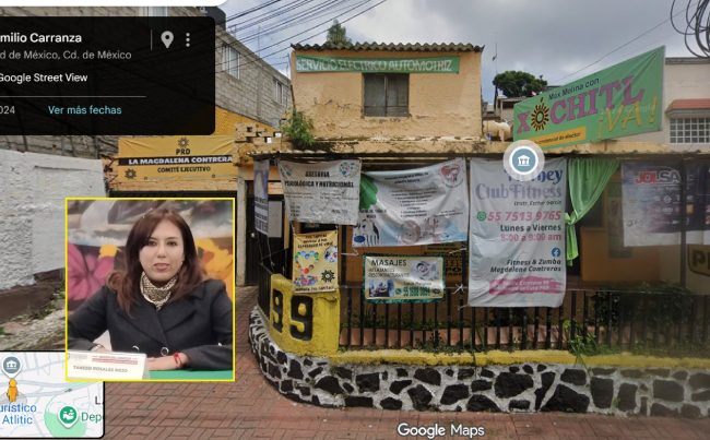 Nos vamos enterando que quien hace uso indebido de la secuestrada sede del PRD en la alcaldía La Magdalena Contreras es la ex concejala y ex militante de ese partido, Tanessi Rosales. Ella tiene el respaldo y complicidad de Jesús Zambrano y Víctor Hugo Lobo. FOTOS: Tanessi Rosales - Google Maps