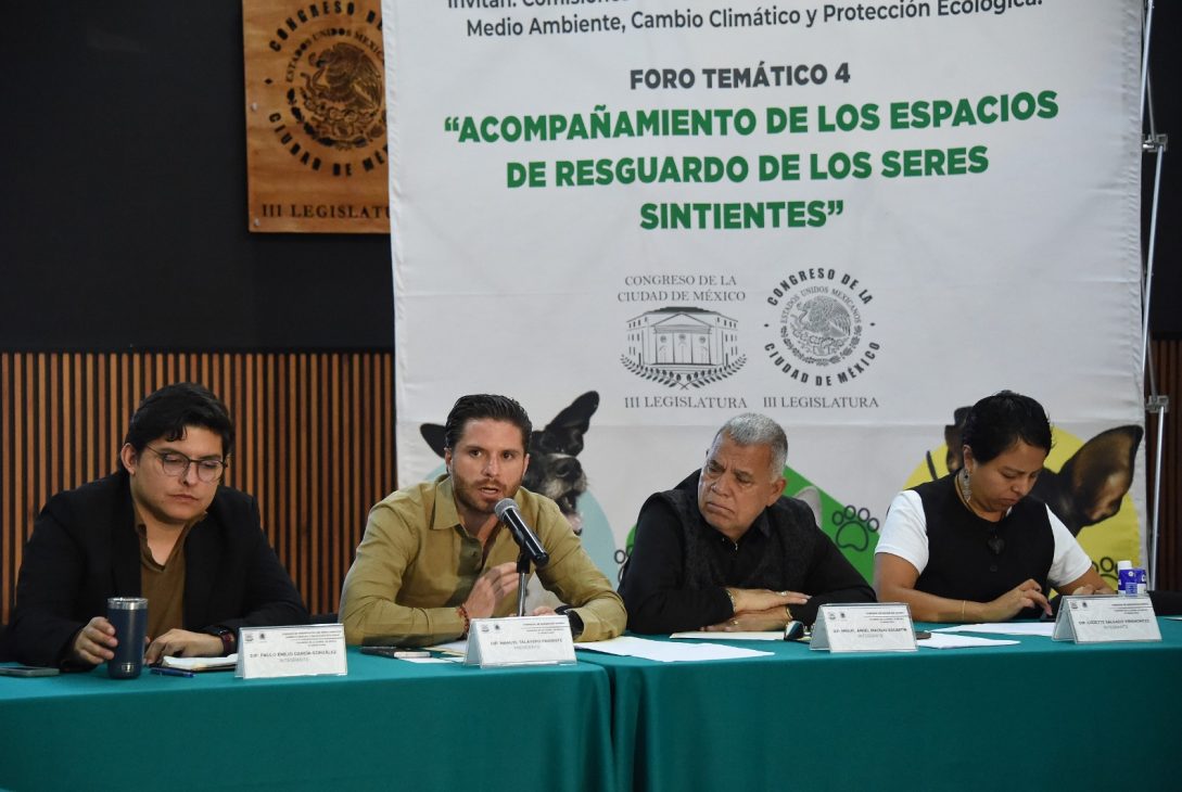 En el Congreso de la Ciudad de México se llevó a cabo el cuarto foro temático sobre la protección de los seres sintientes, de un total de cinco, cuyas opiniones y propuestas de los participantes contribuirán a la elaboración de la Ley de Albergues y Refugios de Animales capitalina.