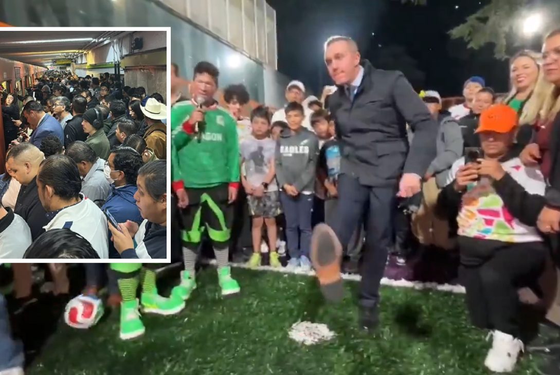 El pasado viernes, mientras había un tremendo caos en el Metro por el paro parcial de trabajadores, el director general de ese Sistema de Transporte Colectivo (SCT), Adrián Rubalcava andaba muy quitado de la pena entregando canchitas de futbol en Cuajimalpa. FOTOS: InfoMetroMX / Especial