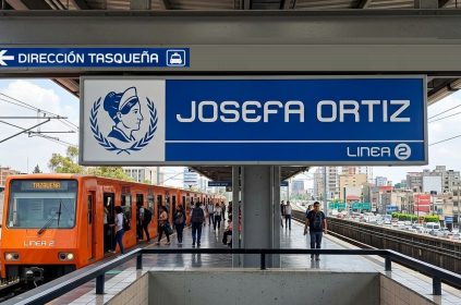 Bien podría concretarse la idea de que le cambien de nombre a la estación Villa de Cortés. Aquí les damos una propuesta de nuevo nombre: estación “Josefa Ortiz”, que le da identidad local, pues a 100 metros se ubica la colonia que lleva ese nombre. FOTO: Render IA Gemini