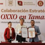 Al atestiguar el anuncio de inversión por 300 millones de pesos y la apertura de 60 nuevas tiendas de la cadena OXXO en el estado -que generarán 450 empleos directos-, el gobernador de Tamaulipas, Américo Villarreal Anaya, sostuvo que esta decisión refleja la confianza de las empresas en las condiciones de desarrollo y seguridad que hay en la entidad. FOTO: Especial
