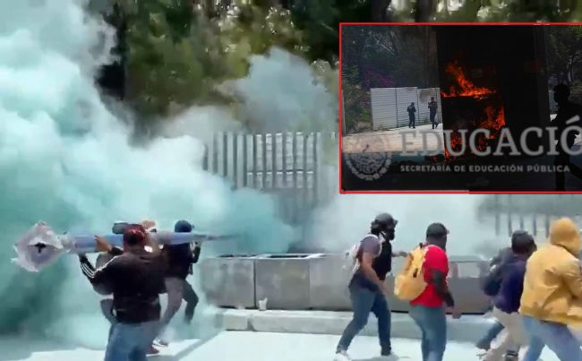 La violencia, el caos y enorme daño que han provocado los “maestros” de la CNTE en la Ciudad de México, en estricto sentido, son responsabilidad plena de la presidenta Claudia Sheinbaum, porque ella prometió cosas que sabía jamás podría cumplir, y porque ha girado instrucciones precisas de tolerarles todas las ilegalidades, en manifestaciones con tintes de levantamiento. FOTOS: RRSS / Cuartoscuro